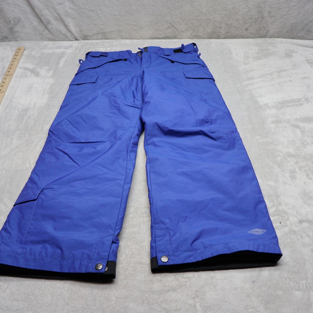 Columbia Snow Pants Youth 14/16 Blue Waterproof Cargo Winter Insulated 32x29